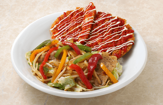 豚野菜スタミナ炒め＆チキンカツ丼